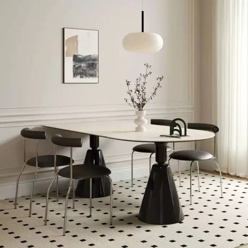 White 4 Chairs Dining Table Industrial Minimalist Lounges Study Dining Table Cuisine Nordic Tavolo Cucina Foshan China Furniture