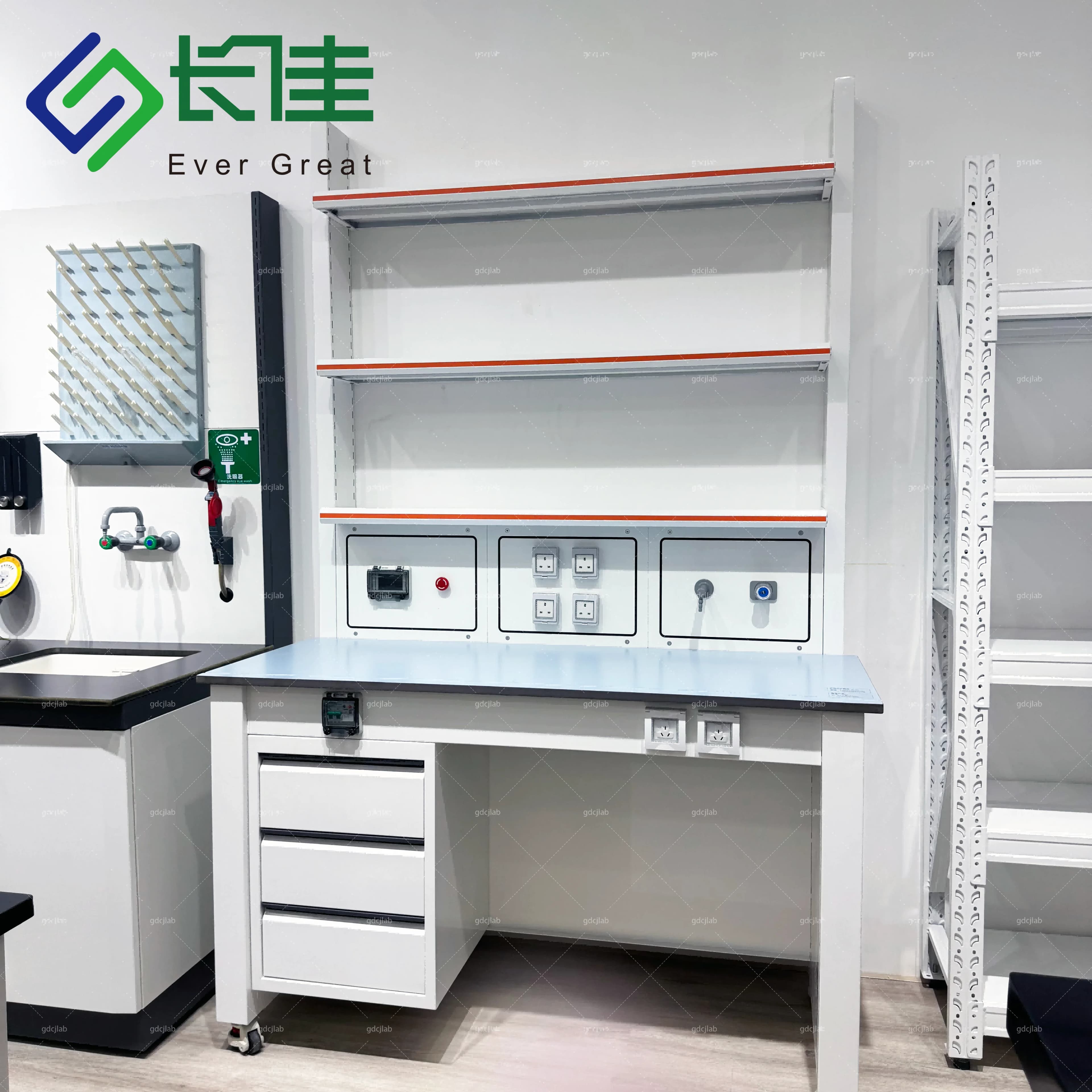 Movable Modular Steel Workbench Table for Lab & Hospital Chemistry Splicing Workstation Furniture for School Laboratory