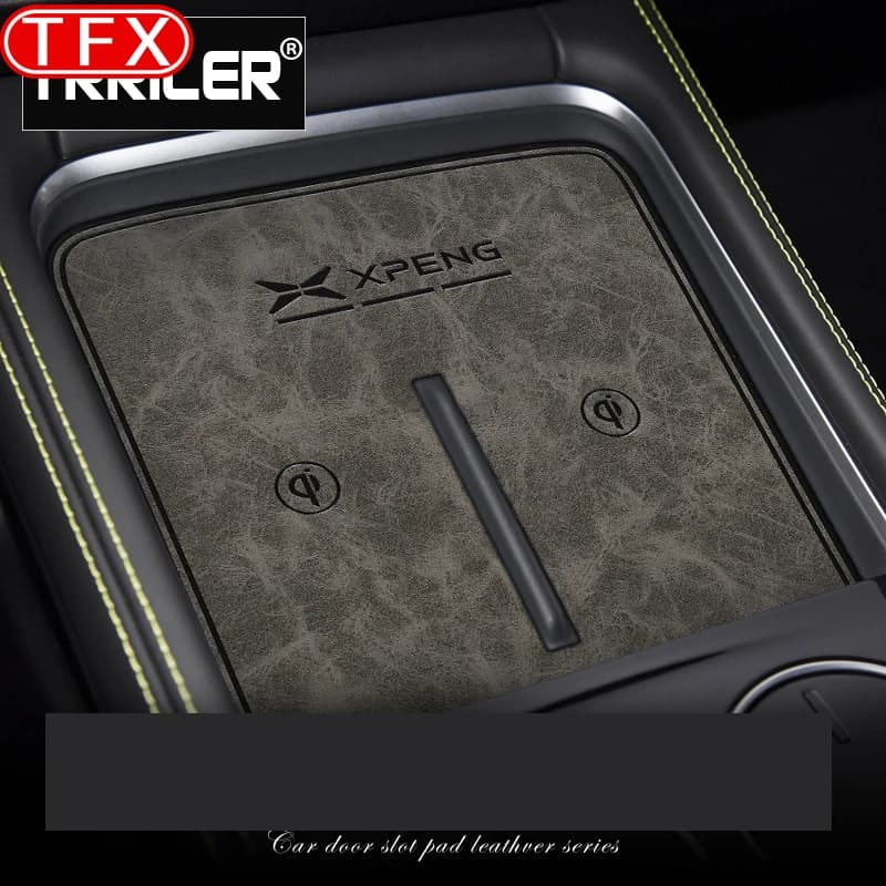 For Xpeng P7i 2023 2024 Car Styling Non-Slip Mat Door Groove Pad PU Leather Gate Slot Cup Cushion Decoration Auto Accessories