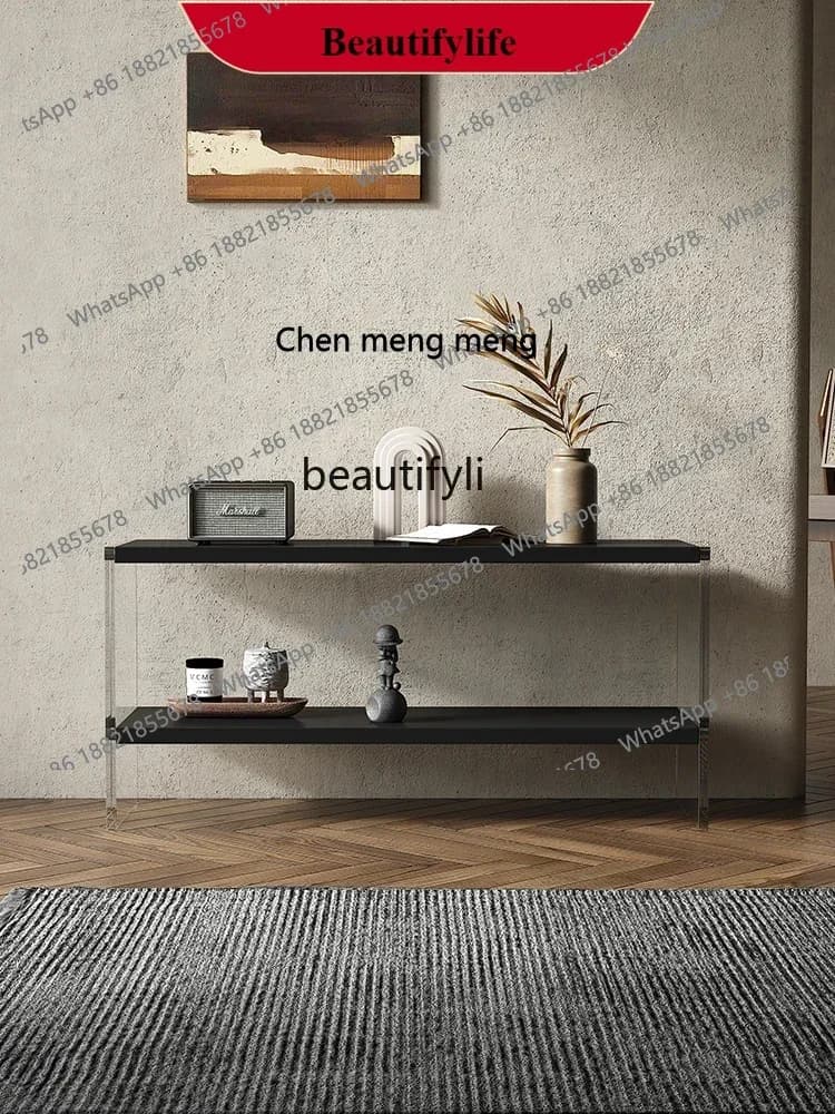 G153 Italian Minimalist Console Household Light Luxury Wall Shelf Acrylic Console Tables