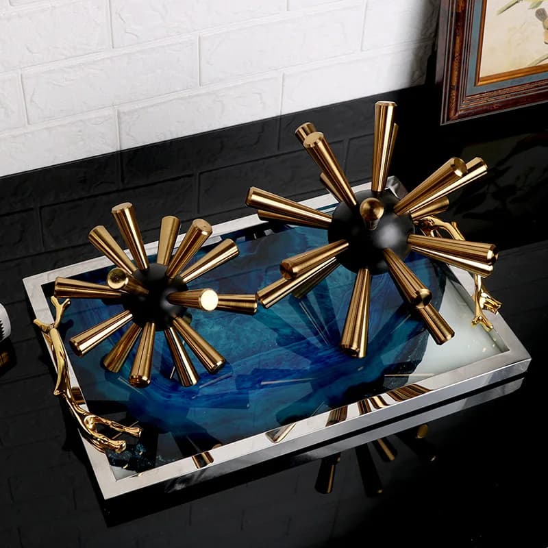 1Pcs Sea Urchin Crafts, Desk Decorations, Living Room Decorations, Metal Crafts, Spindle Sculptures, Home Decor Artworks