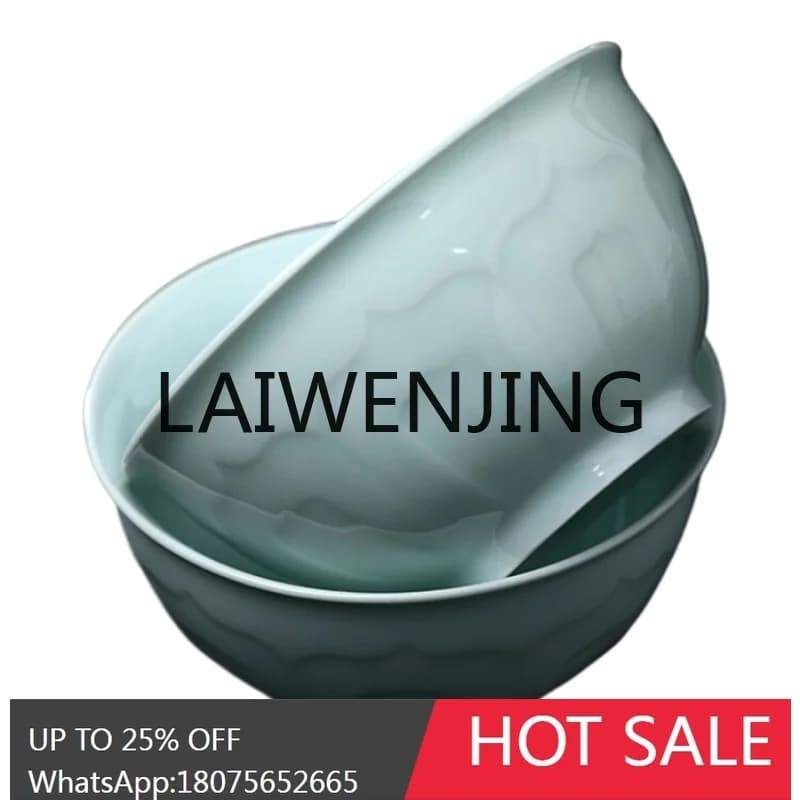 RWJ Ceramic Misty Blue Carved Tableware Suit Gift Box Good-looking