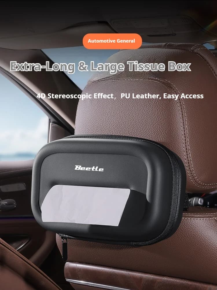 Car 3D stereoscopic Extra-Long & Large tissue box seat backrest Sunshade panel tissue box For Volkswagen Beetle Accessories