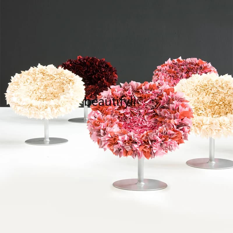 3Petal Chair Ins Single Sofa round Leisure Living Room Balcony Chair Fabric Simple and Light Luxury furniture