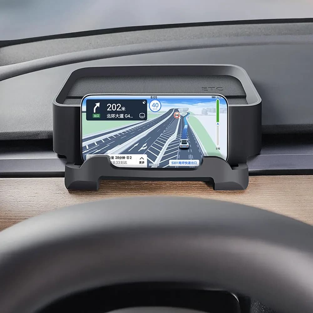 Dashboard Silicone Tray For Tesla Model Y 20-24 3 16-22 Center Storage Box Anti Slip Auto Accessory 2 Hooks Tissues Sunglasses