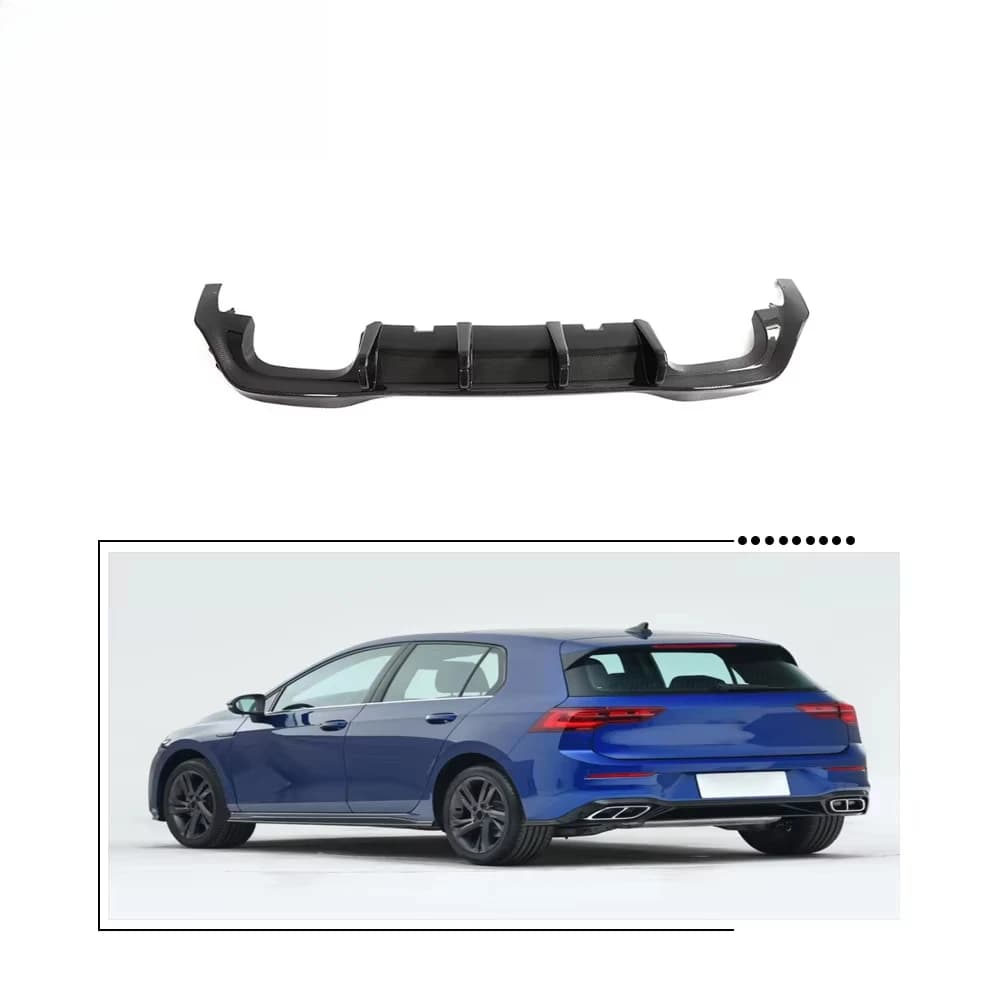 Carbon Fiber Rear Bumper Diffuser for  Golf R MK8 R Line 2021-2022
