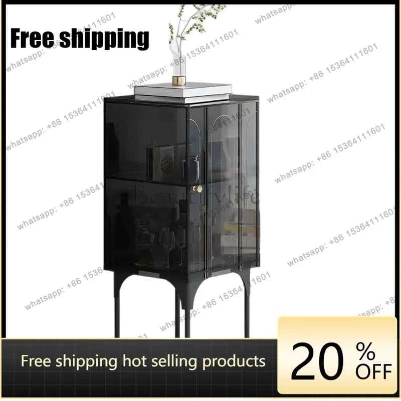 LJY Light luxury acrylic dining side cabinet Modern simple living room porch cabinet against the wall Tea Wine Home