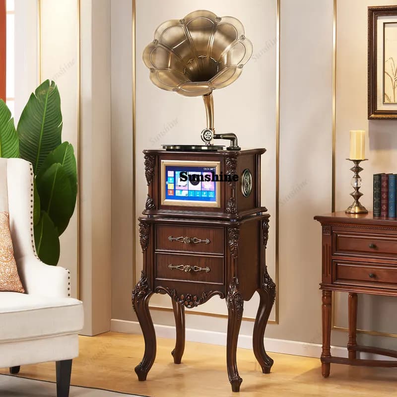 American retro phonograph, vinyl record, family Karaoke all-in-one, living room ornament stereo