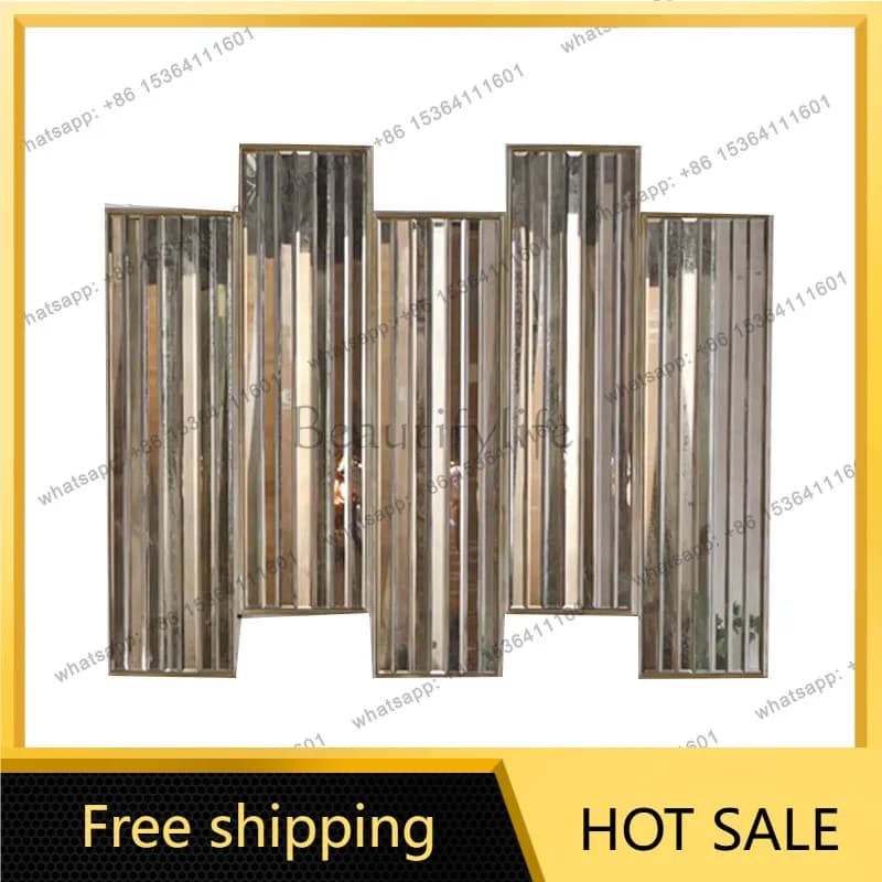 LS Vintage Decorative Mirror Square Combination Sofa Room Simple Feature Wall Creative Wall Hanging