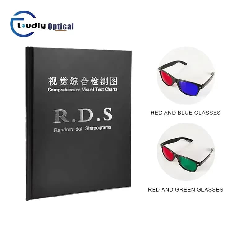RDS Random-dot Stereograms Comprehensive Visual Test Charts Book Color Blindness Astigmatism Amsler Test Chart With