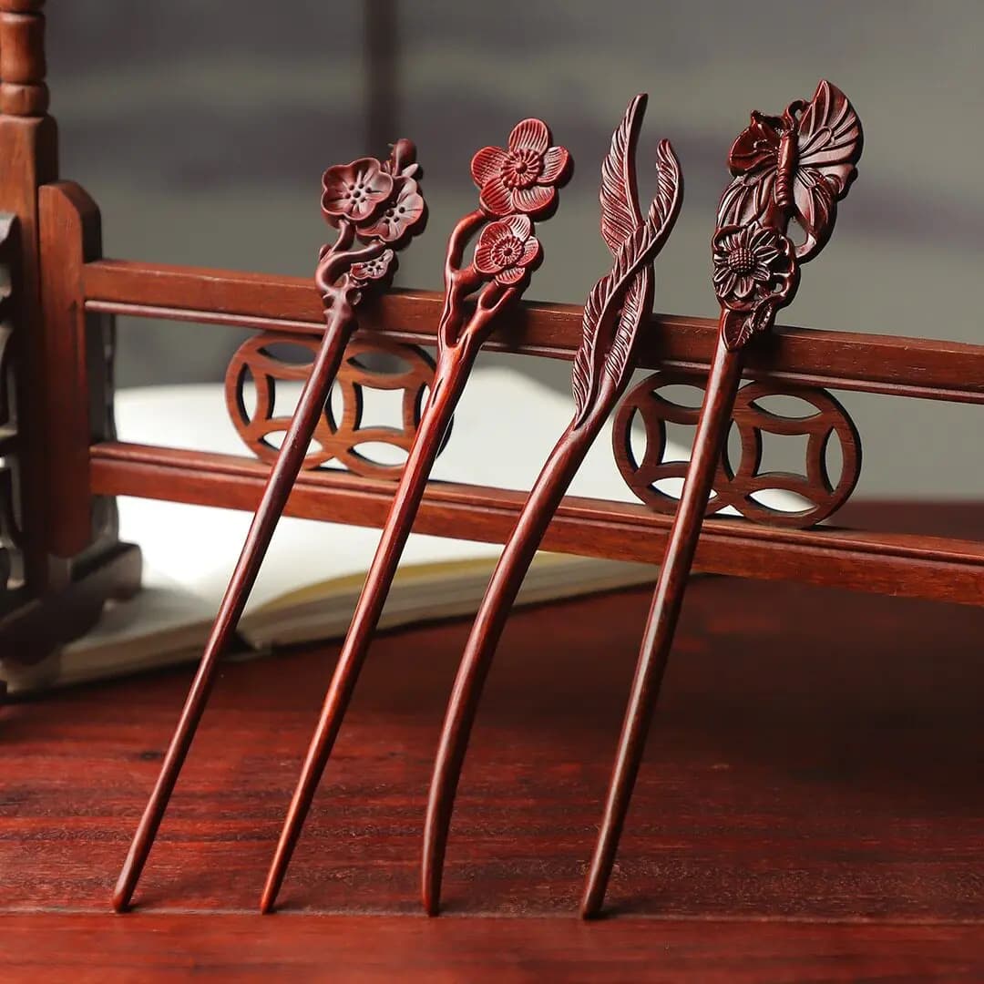 Cz small leaf rosewood   casual modern chinese ancient style  wooden hairpin finished wooden hairpin
