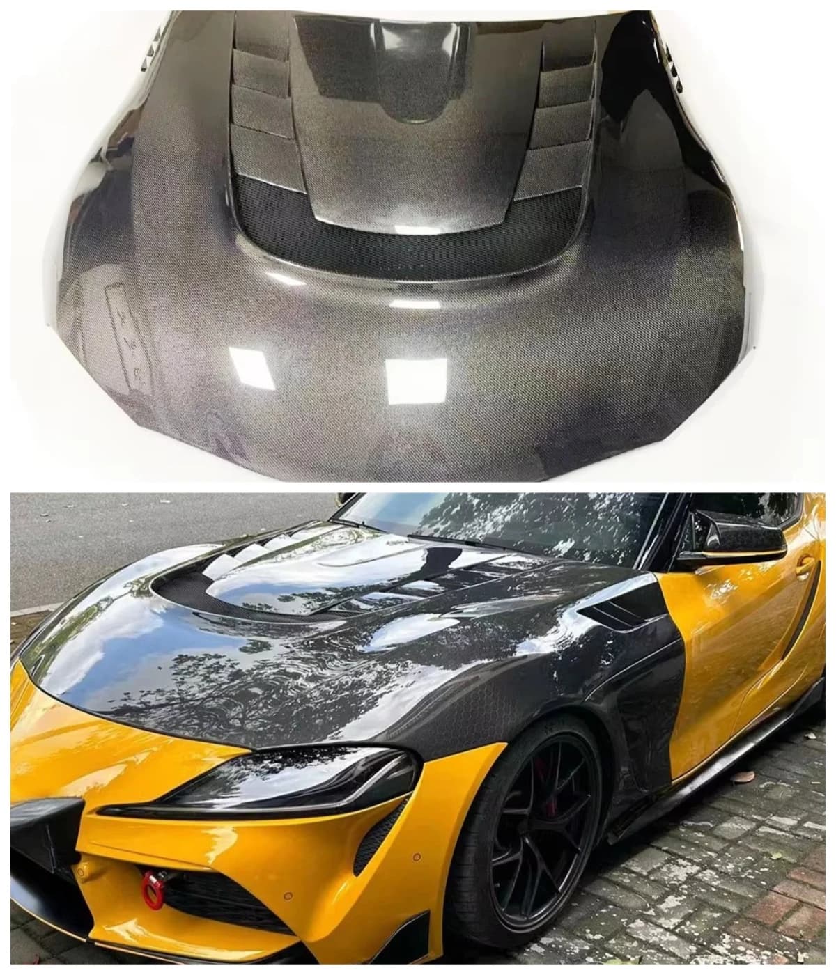 Carbon Fiber Car Engine Hood Bonnet Front Hood Bonnet for Toyota A90 A91mk5 Supra 2020-