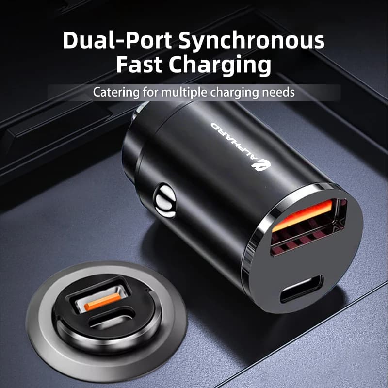 Car 30w Dual Port USB High Power Charger PD Pull Ring Fast Charging For Toyota Alphard Avensis Auris Yaris Corolla Crown