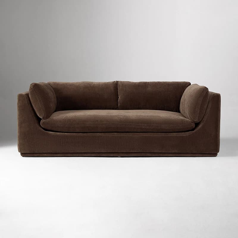 Modern large velvet sofa, 2-seater, padded deep sofa, suitable for living rooms and hotels