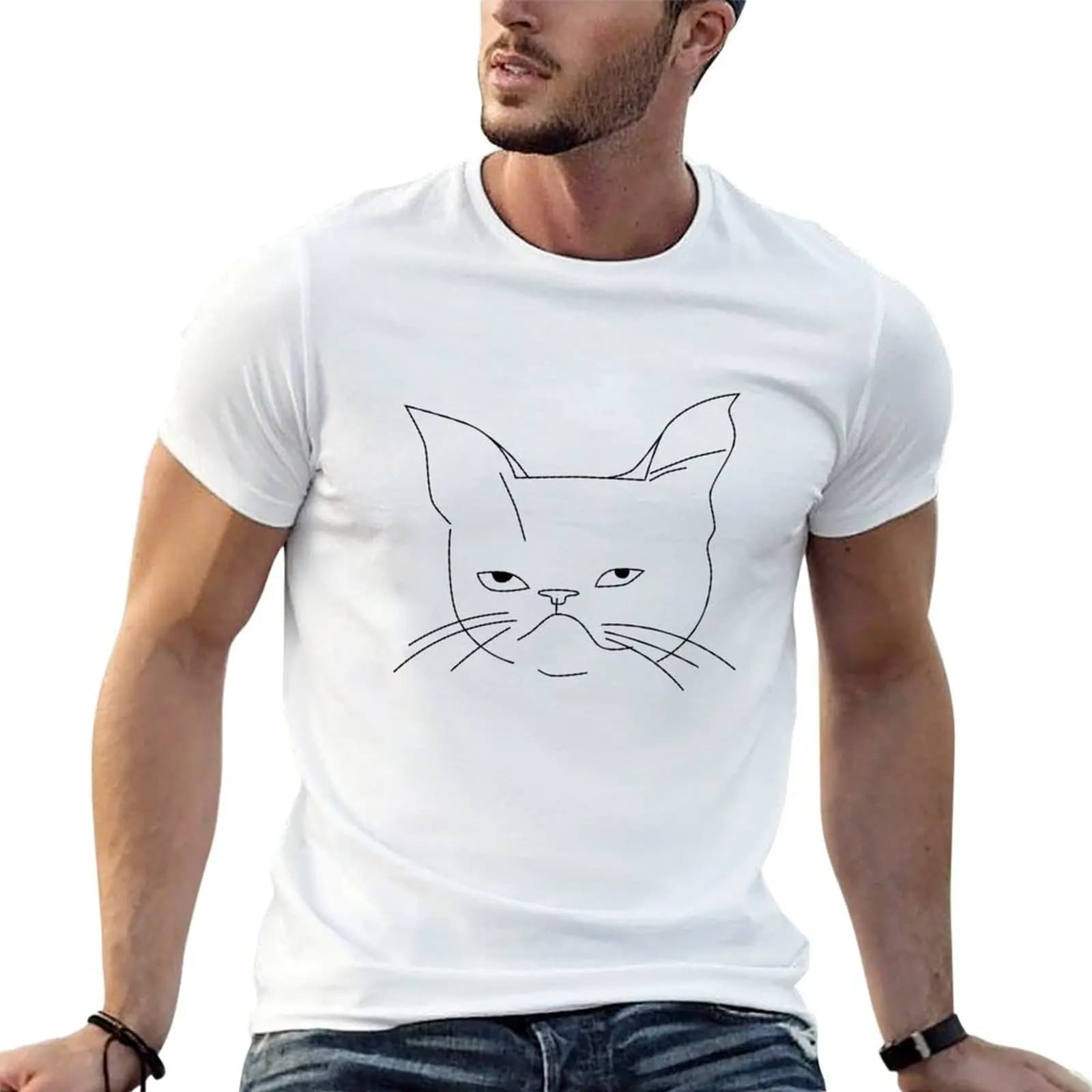 Ronald - Squishy Cats single cat large graphic black T-Shirt customizeds oversizeds men graphic t shirts