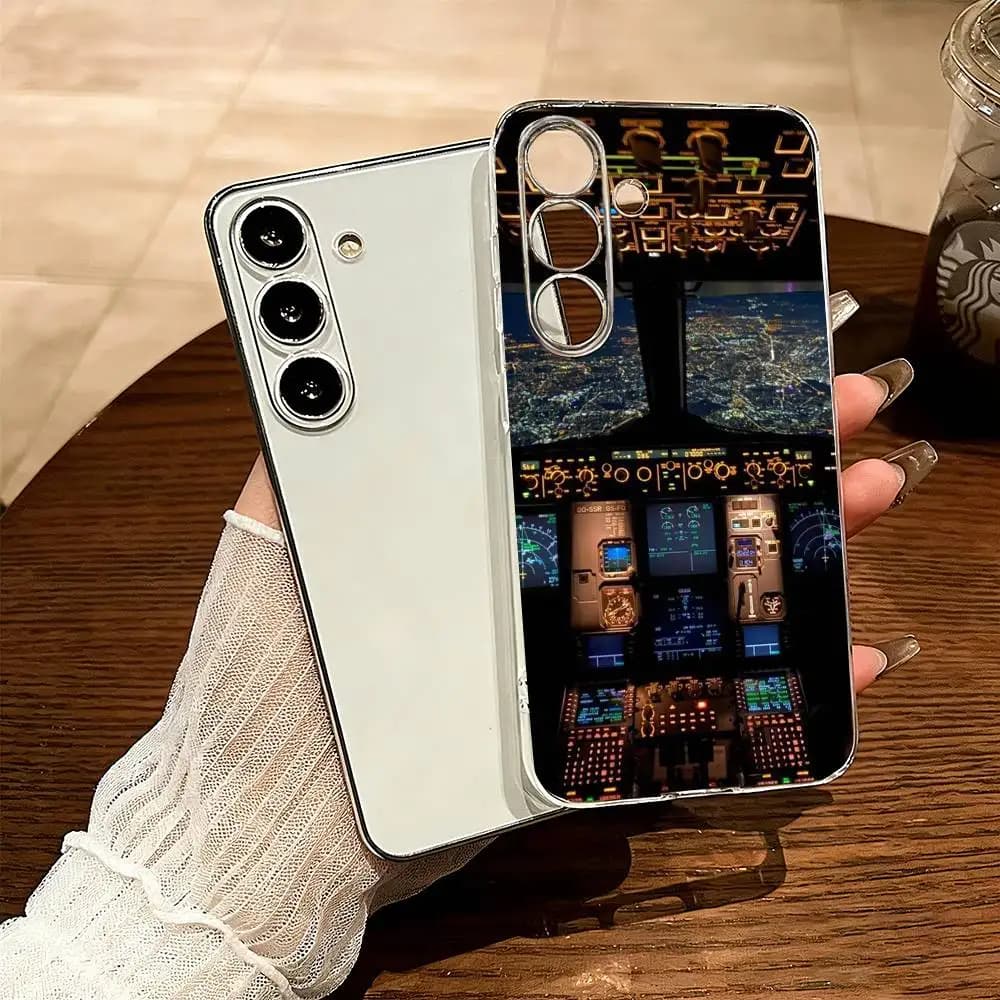 Aeroplane Pilot Cockpit-s Phone Case For SamsungA10,12,20,21S,30,31,40,50,51,52,70,71 Transparent Cover