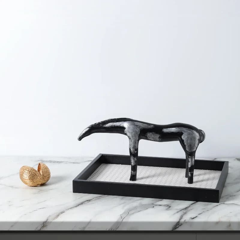 Modern antique resin animal ornaments thousand mile horse ornaments home living room entrance abstract art sculpture decoration