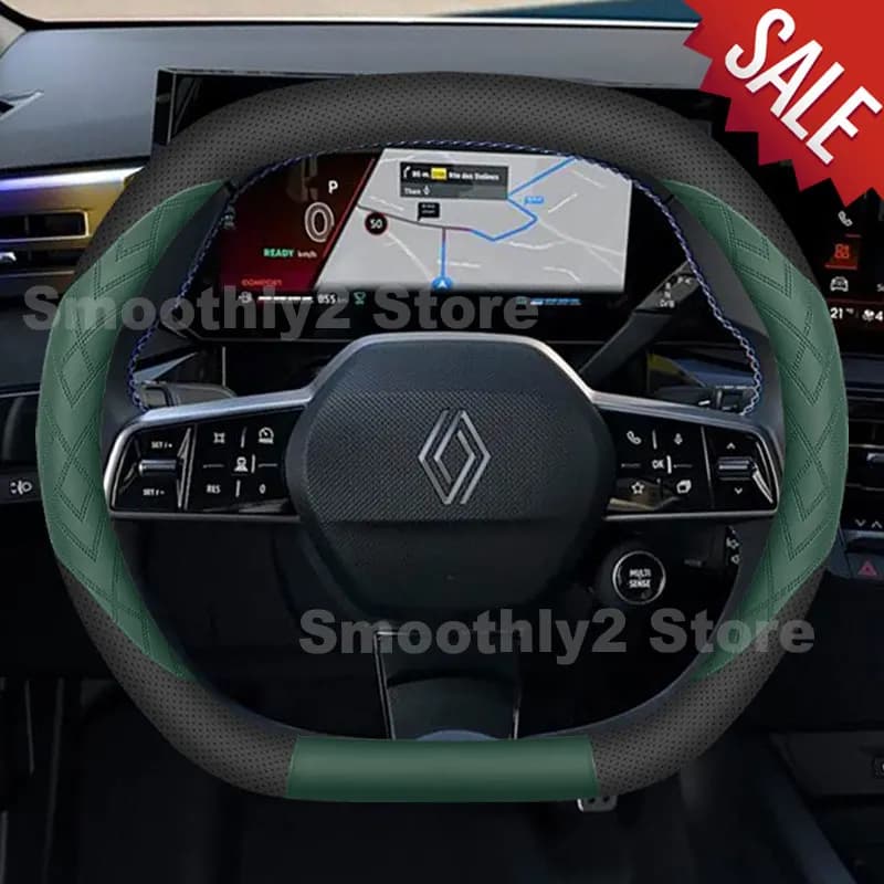 Car Leather Steering Wheel Cover For NEW Renault Austral E-TECH 2023 2024-2026 5 E-TECH 2025 2026 Interior Accessories