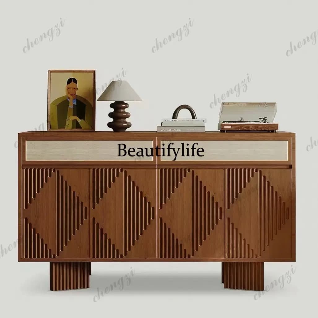 Solid wood dining side, living room locker, wall storage, retro drawer cabinet