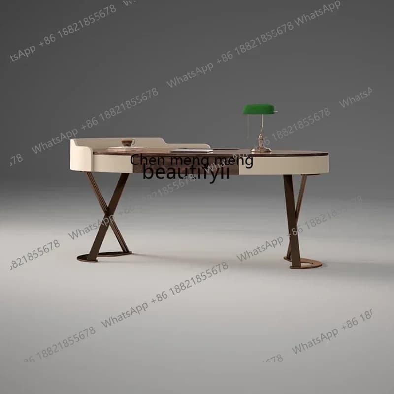 182C Italian minimalist walnut writing desk chairs light luxury simple desk workbench home