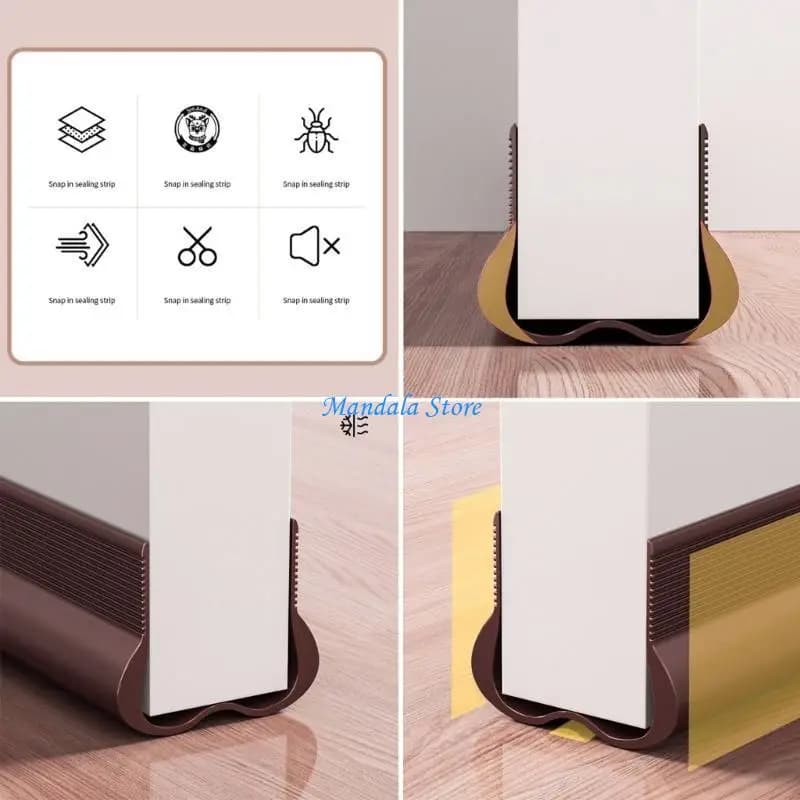 U2JC Efficiency Door Bottom Sealing Strips PVC Door Sweeps Seal Easy to Install Seals for Noise Blocking and Draft Prevention