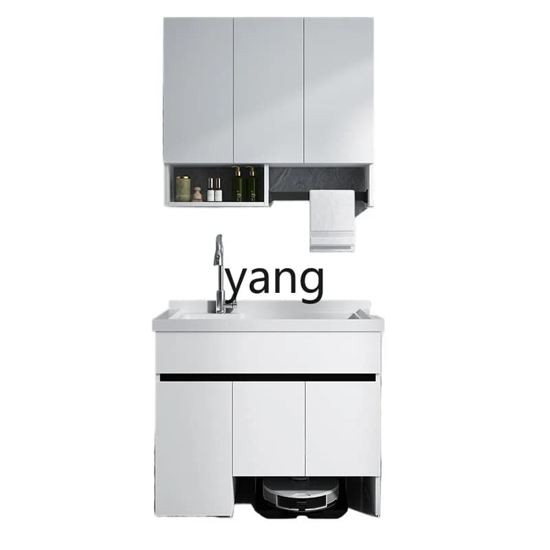 LHH honeycomb aluminum balcony laundry cabinet simple laundry pool wash basin with washboard