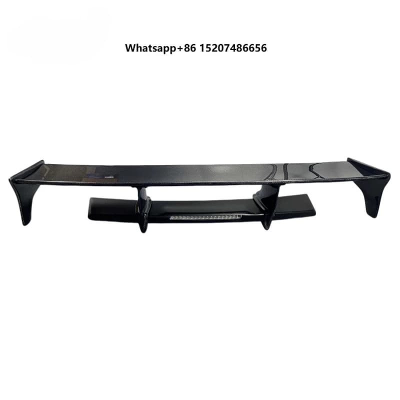 Top Secret Style Carbon Fiber Rear Spoiler Wing Trunk LED Wing for 35