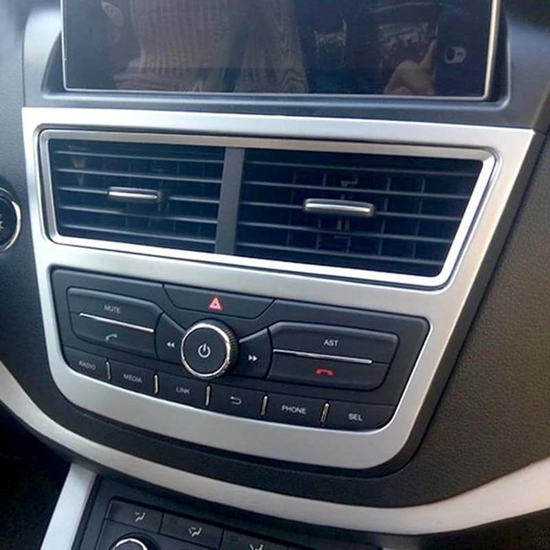 Silver For FAW BESTURN X40 2017-2019 Interior Control Gear Decoration Frame Air Conditioning Outlet Ring