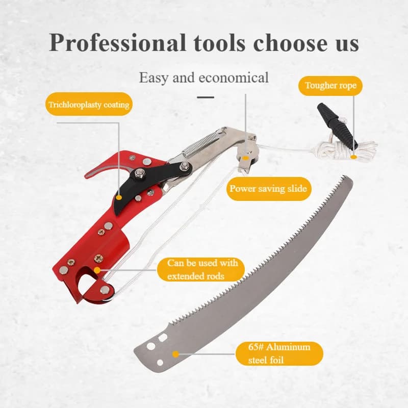 Industrial FRP Insulated Telescopic Shears High-Altitude Pruning Lengthening Fruit Tree Orchard Garden Pole Chain Saw