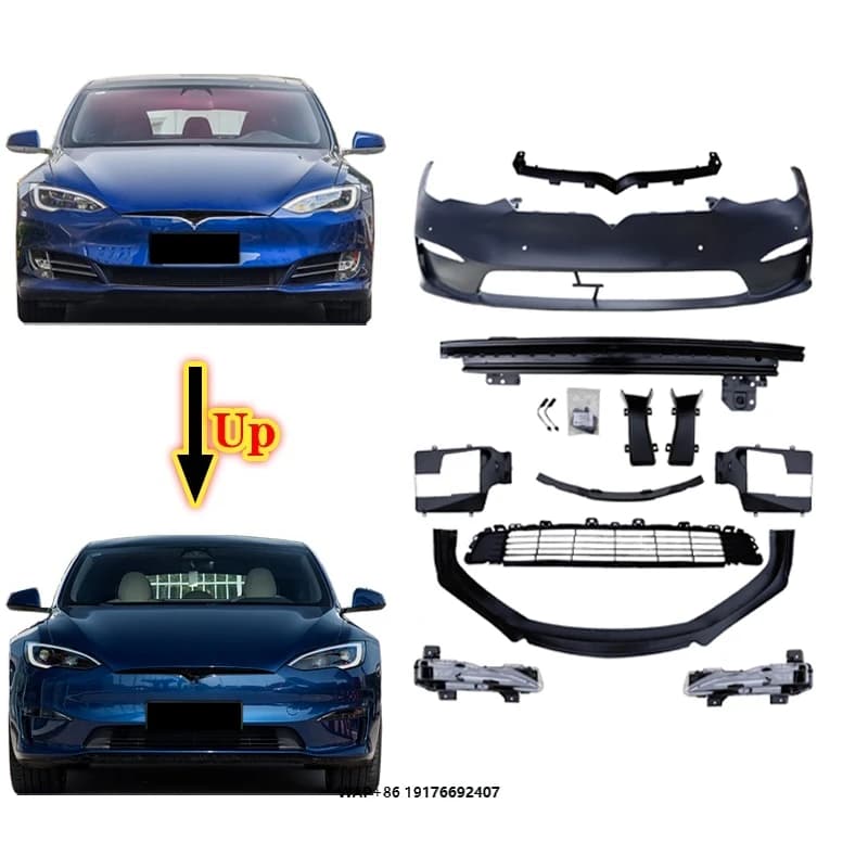 For Front Bumper Kit forTesla Model S 2017-2019-Bolt-On Retrofit Upgrade with Universal Fitment