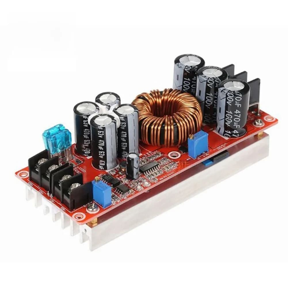 High-Power 1200W DC-DC Converter For Vehicle Battery Charging 10-60V Input 12-80V Output 20A Max Current Step Up Module Red