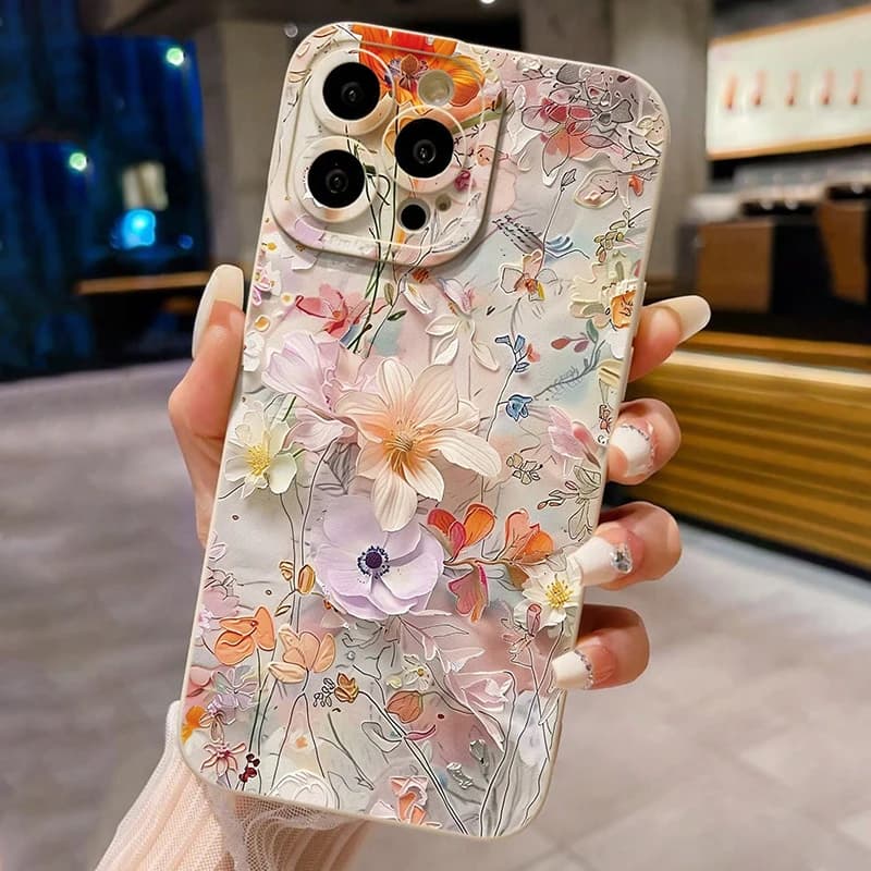 Phone Case For Xiaomi Redmi Note 14 13 12 Pro Plus 5G 12S 11 10 Redmi 13 12 13C 12C 14C 4G With Painted Floral Pattern TPU Cover