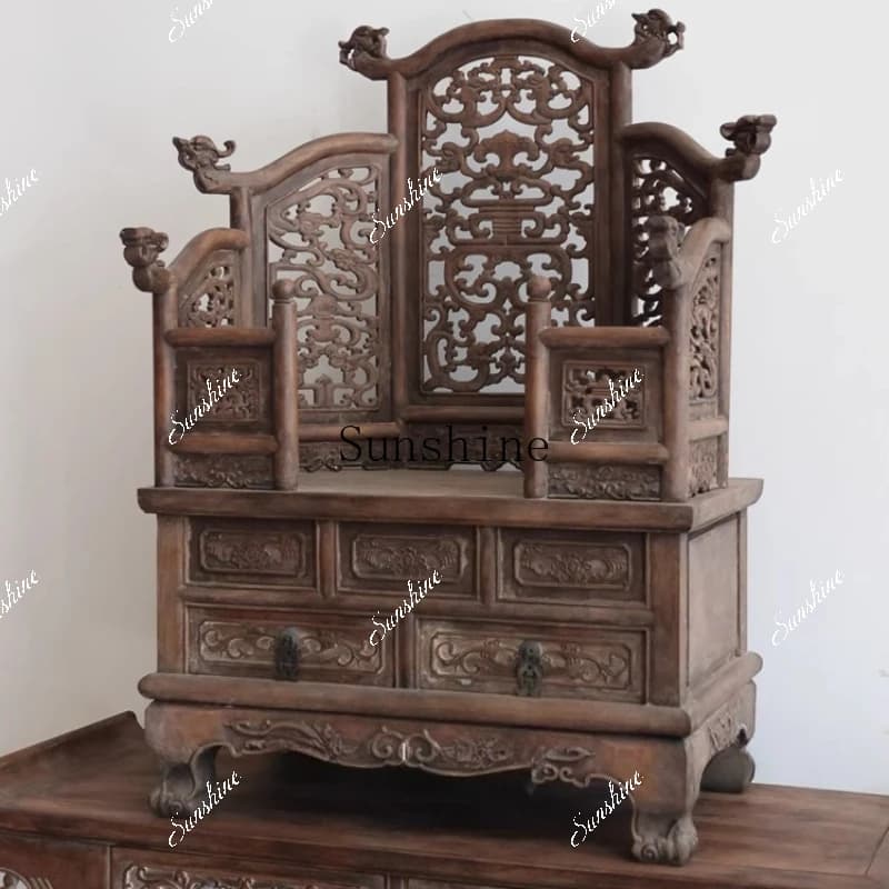 Solid wood Chinese table seat antique old objects