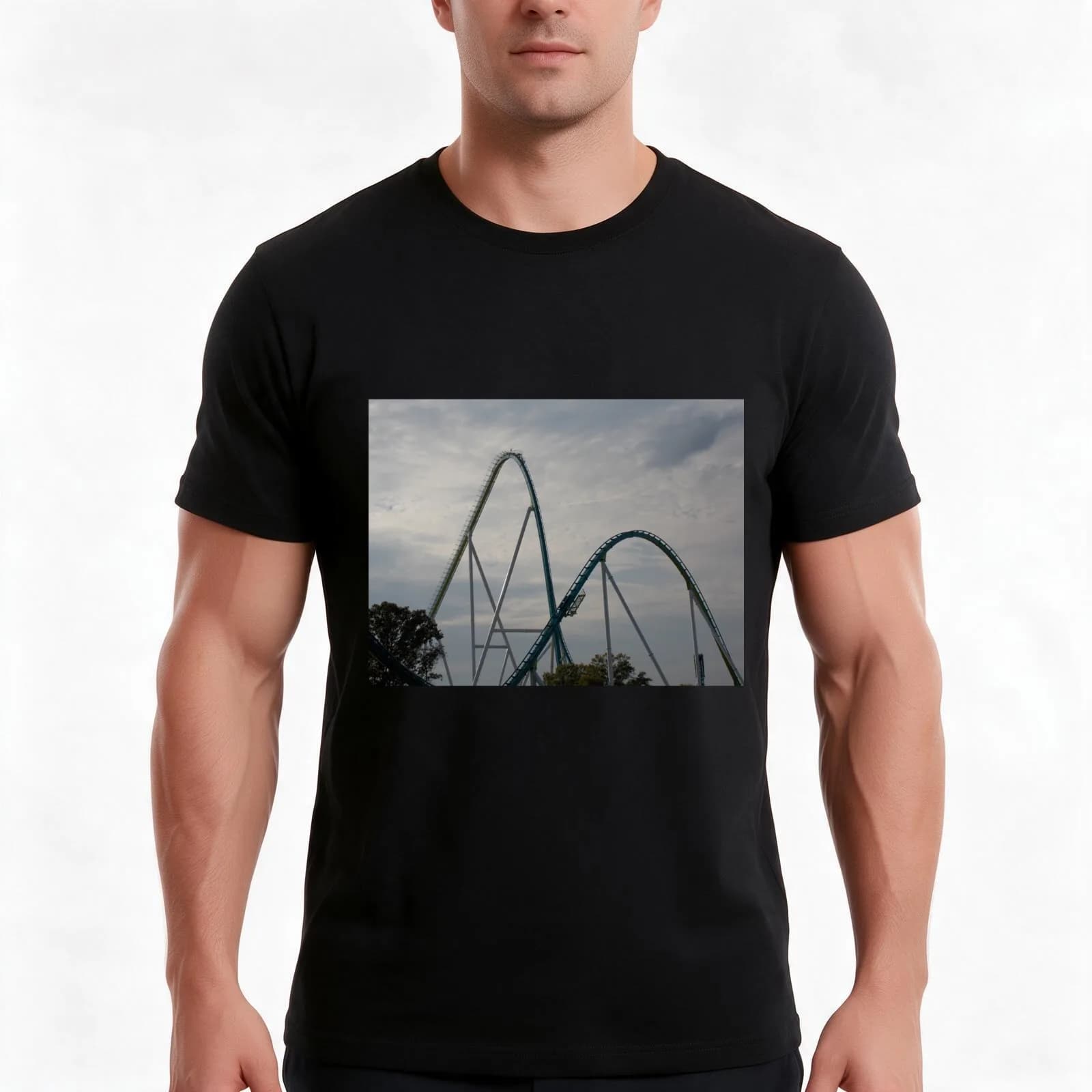 Fury 325 at Carowinds Roller Coaster T-Shirt, Summer Casual Cotton Tee, Oversized Streetwear Tops, Vintage Graphic Print
