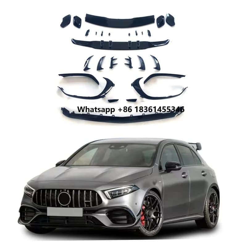 A Class A4 5 Antecedent Style Small Kit 2019+ PP Glossy Black Wind Corner Rear Wing Lips Car Accessories Auto Parts