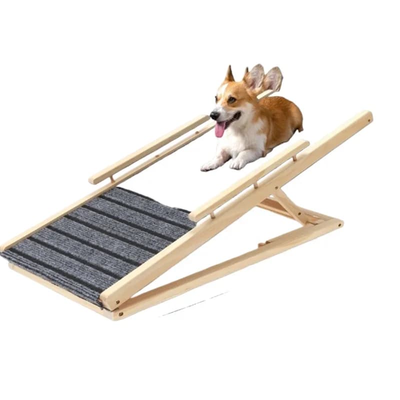 Direct Factory Newest Design Natural Pine Wood Pet Dog Ramp Portable For Small Dog Cats Nepal