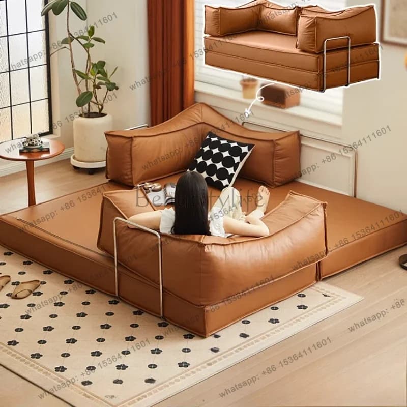 LJY Designer Modern Sofas King Size Wooden Nordic Foldable Couch Sofa Bed Luxury Modern Divano Soggiorno Living Room Furniture