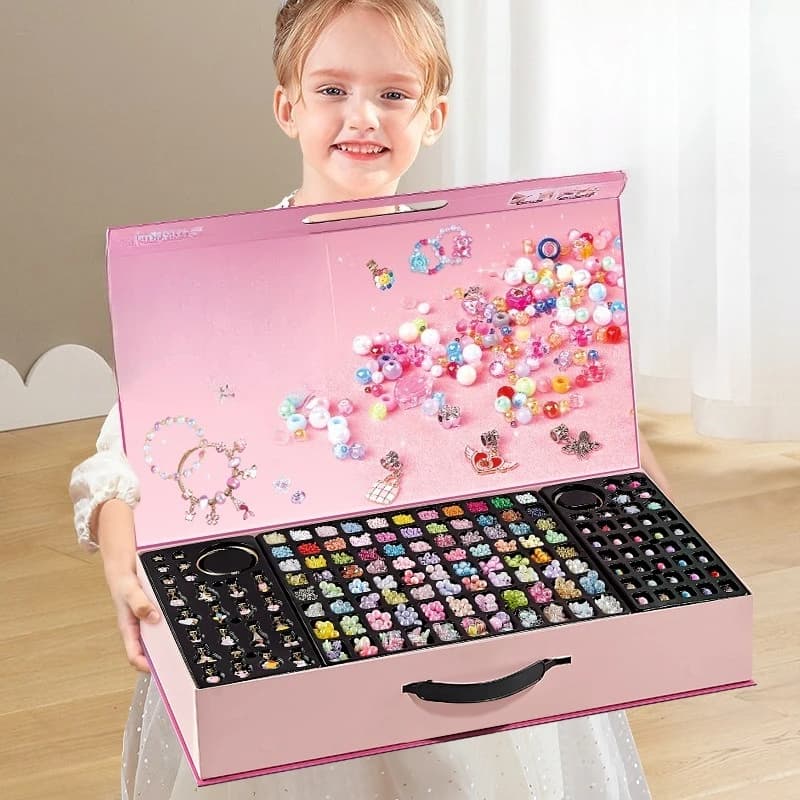 Children's birthday gift beaded gift box Girls handmade DIY wear beads homemade bracelet jewelry box