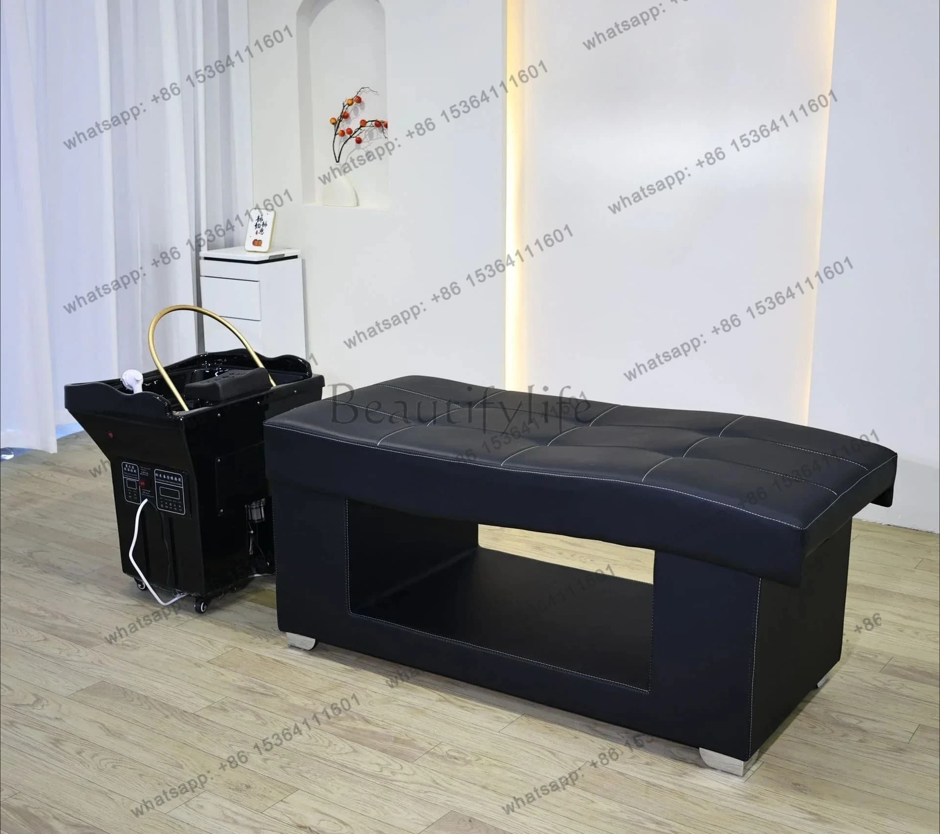 D30Beauty salon special hair treatment shampoo bed movable hair salon with fumigation water circulation