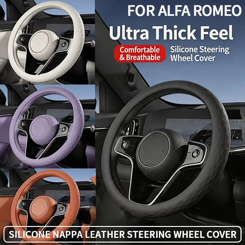 Car steering wheel cover, universal car steering wheel cover, O-shaped round steering wheel cover suitable for Alfa Romeo round steering wheel models