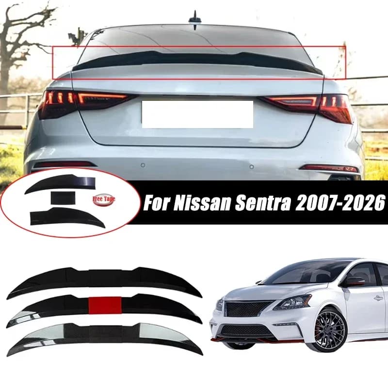3pcs Sedan Rear Trunk Spoiler For Nissan Sentra 2007-2026 Adjustable DIY Modified Trunk Spoiler Automotive Accessories