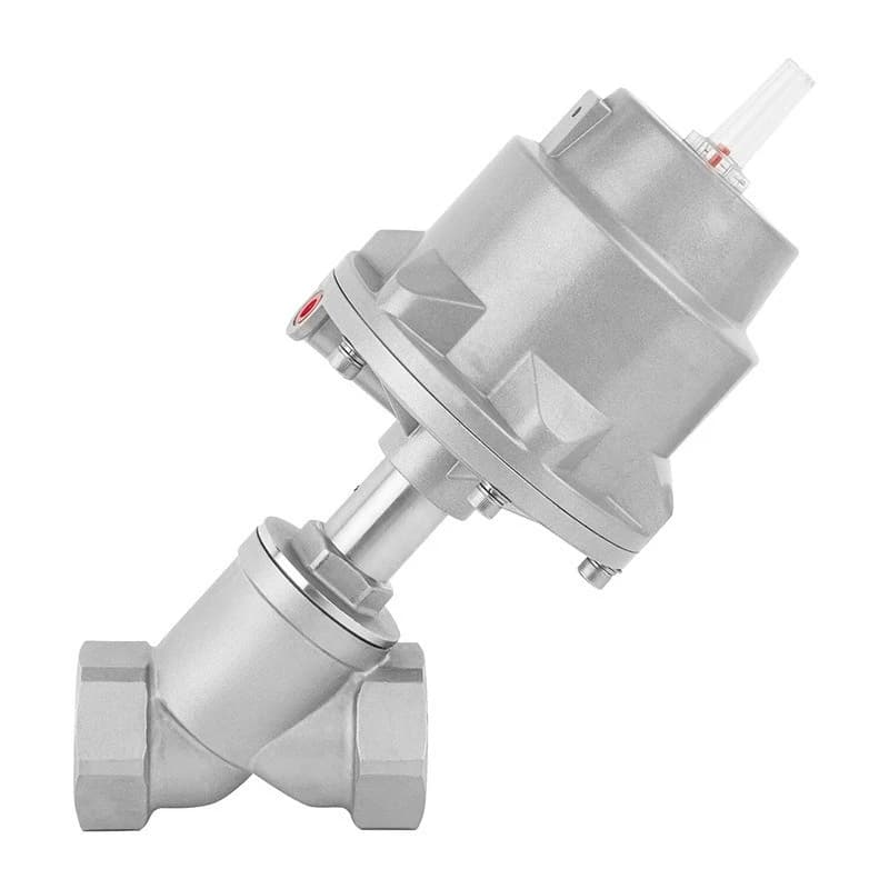 stainless steel pneumatic angle seat valve high temperature steam valve inner wire thread pneumatic valve