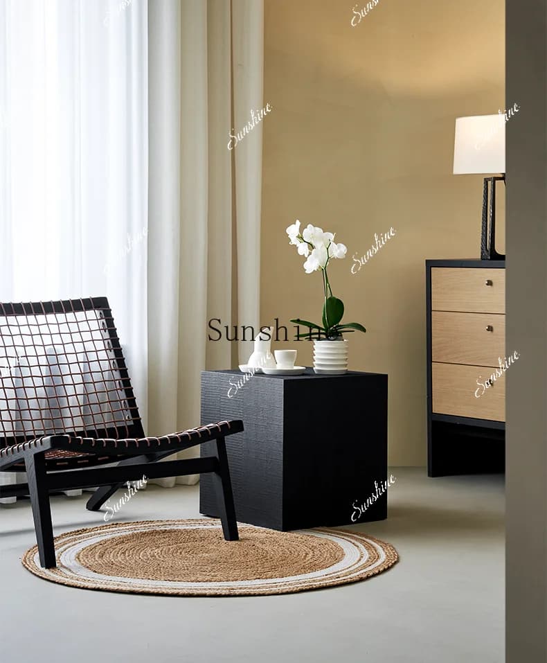 Square solid wood corner few living room log wind sofa edge few flower stand household  FT
