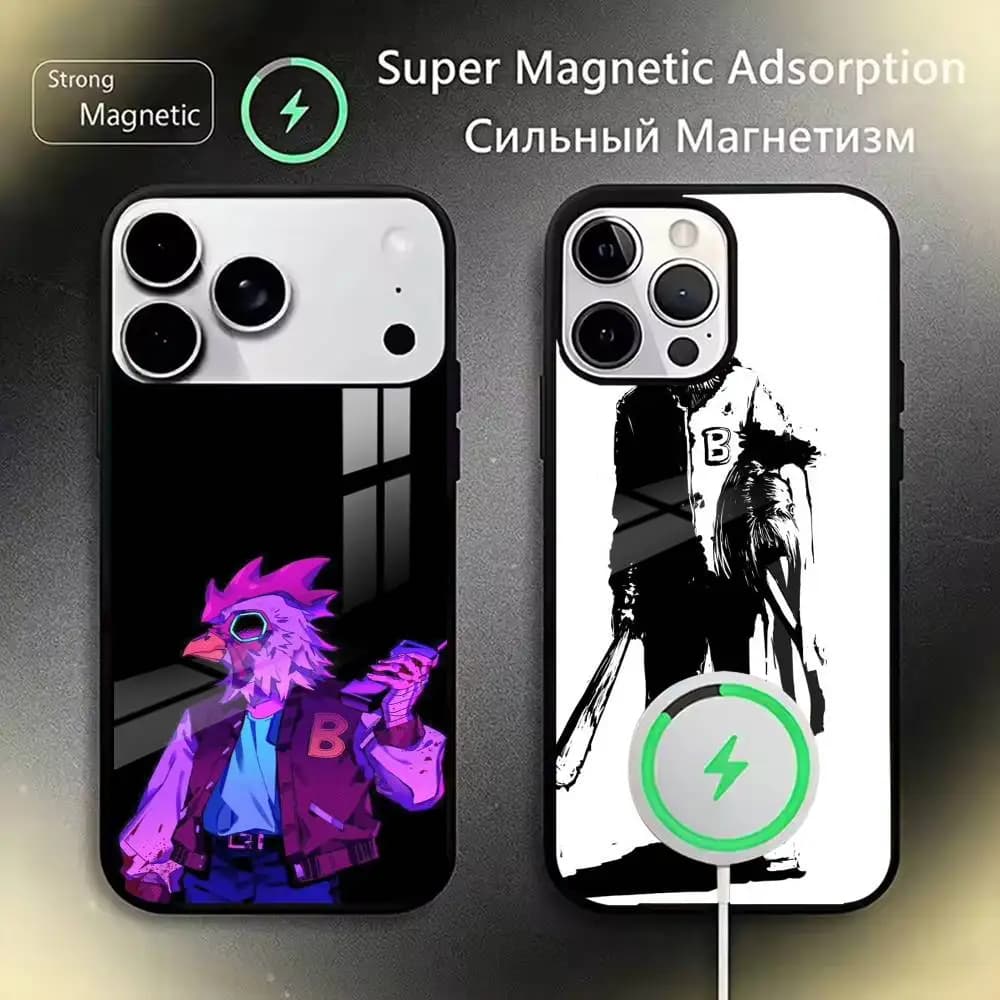 Vintage 8bit Pixel Rooster Mask  Phone Case For iPhone17,16,15,14,13,12,11 Plus,Pro Magnetic For Magsafe Wireless Charging