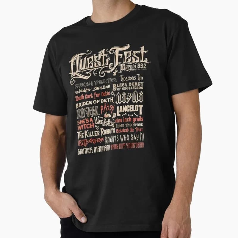 Quest Fest 0703 Funny Monty Python Gift T-shirt Short Sleeve Tee British Comedy Graphic clothes US size Tops S-6XL