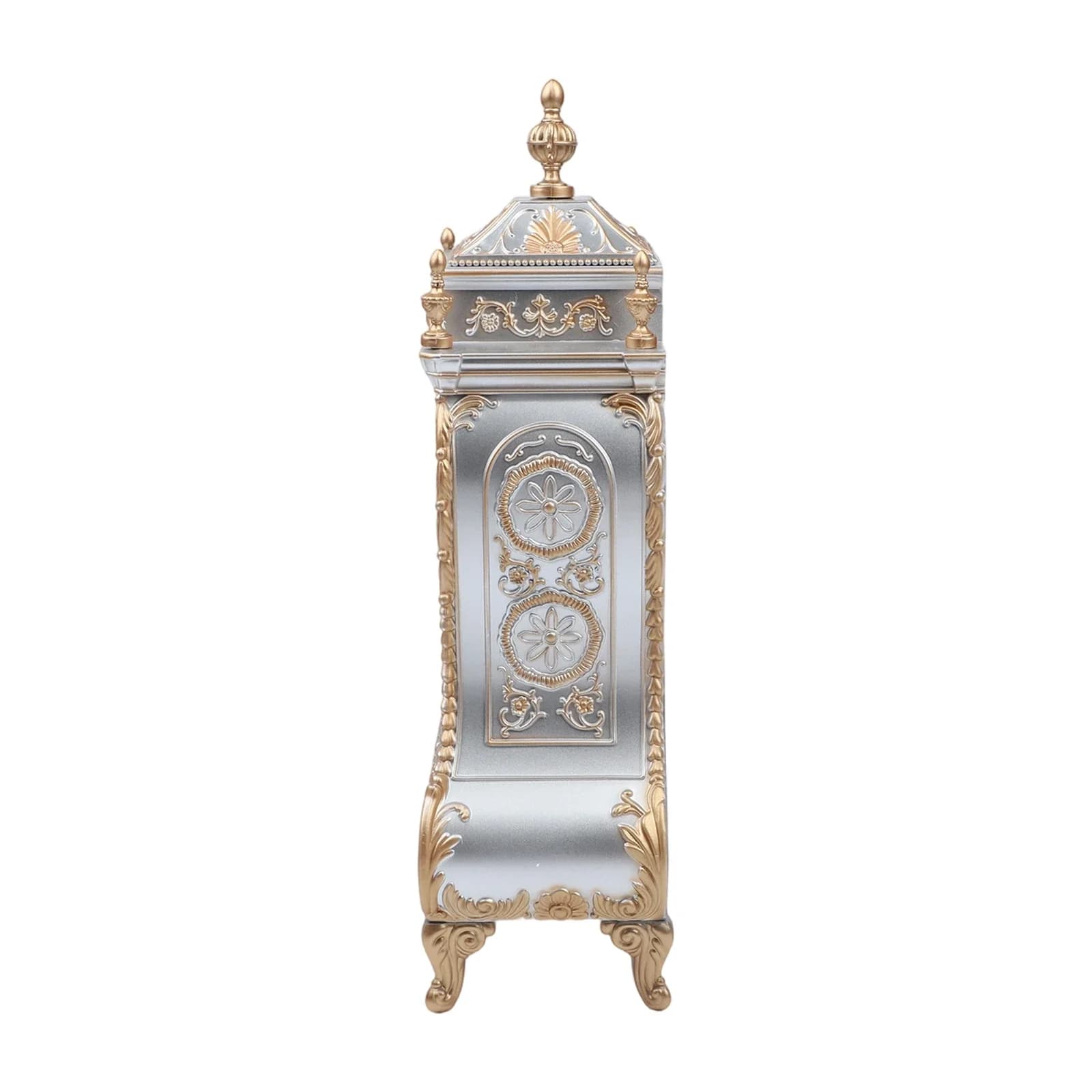 Classic antique table clock with silent second hand movement adding decorative charm to living room and office spaces