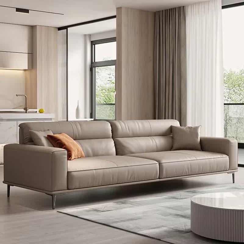 Designer Minimalist Living Room Sofas Leather Italian Nordic Daybed Sofas Armchair Modern Wooden Divano Letto Home Furniture