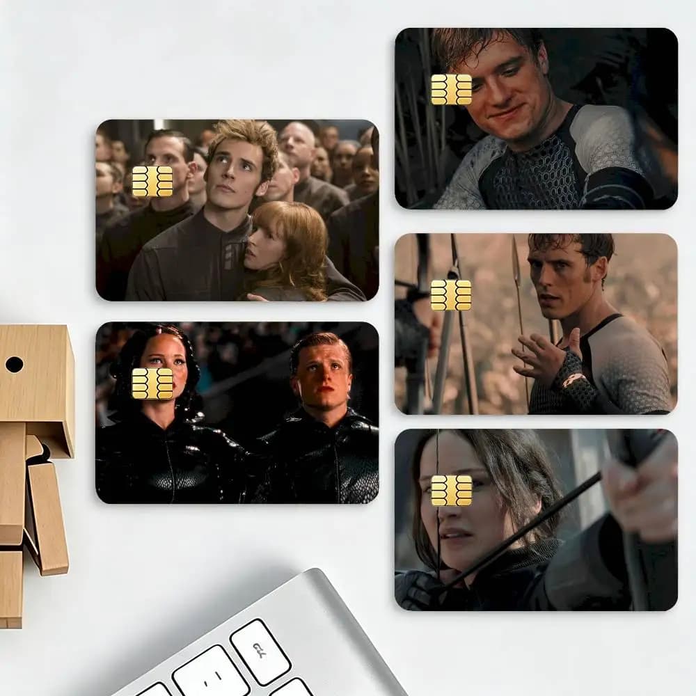 The Hunger Games HD Waterproof Credit Card Stickers Silicone Decals For Chip Game Cards Gift