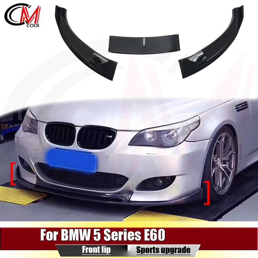 For BMW 5 Series M5 E60 front shovel ABS gloss black front lip segmented front spoiler modified auto accessories