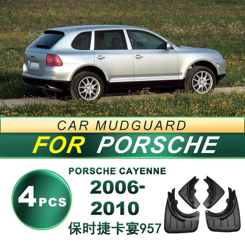 For Porsche Cayenne 957 2006-2010 Luxury SUV Mud Flaps Set Tailored Fit Soft Rubber Mudguards Enhanced Fender Protection